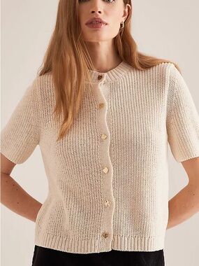 NWOT Maeve Short Sleeve Button Front Cardigan